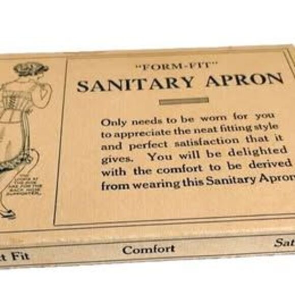 Edwardian 1910s Antique Sanitary Apron, Box Only, Women's Health History - Picture 3 of 3